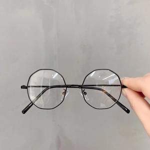 2021レトロポリゴン子供用金属メガネフレーム装飾子供用フラットミラー野生子供用メガネフレーム卸売 - Product Image 4