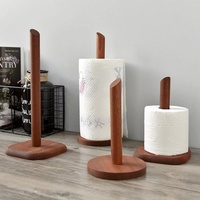 Support vertical en bois d'ébène pour rouleau de papier de cuisine, porte-serviettes en papier, support de rangement sans perforation pour ustensiles de cuisine, pour la maison et la cuisine