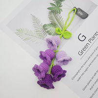 Ornement suspendu pour rétroviseur de voiture Panier à fleurs en crochet Accessoire pour plantes Ornement tricoté à la main Accessoire Boho pour femmes