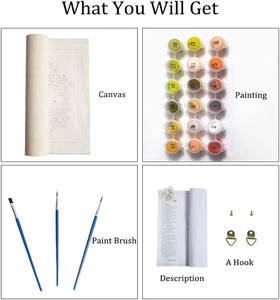 Cartone animato fatto da te e animali colorati pittura a olio con <span class=keywords><strong>numeri</strong></span> per regalo decorazione della parete per la casa su ordinazione di paesaggi floreali per numero - Product Image 3