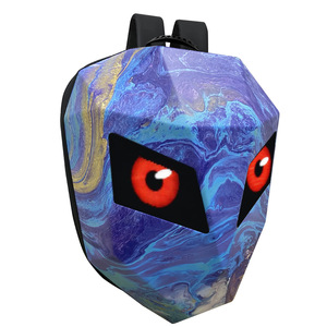 Led Ba lô Bluetooth không thấm nước trường hợp khó khăn DIY mát xe máy cưỡi Ba lô màu đen LED hiệp sĩ Ba lô - Product Image 5