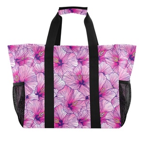 Aloha Collection Hawaii Pink Hibiscus Custom Design Reusable Grocery Standing <b>Extra</b> <b>Large</b> Utility Tote Bag Laundry Basket - Product Image 2