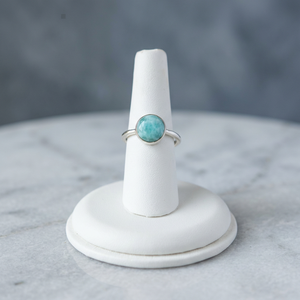 925 Sterling <b>Silver</b> Natural Larimar <b>Ring</b> for Women, Dainty Spiritual Gemstone Gift - Product Image 4