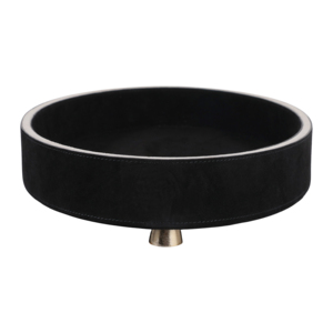 Vassoio decorativo rotondo minimalista in camoscio per centrotavola da caffè, elegante vassoio d'accento per la casa, per camera da letto o vanità del bagno - Product Image 4