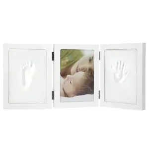 Kit de mano y huella de bebé, impresión a mano, babi, regalo, Registro para recuerdo de bebé, conjunto de marco de fotos