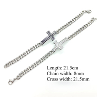Bracelet chaîne à maillons épais transparents Simplicity pour hommes, en acier inoxydable, bijoux
