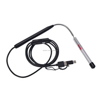 Caméra d'inspection endoscopique flexible à col de cygne de 1,6 mm compatible Android/téléphone/PC/tablette pour ATM