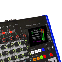 Console de mixage audio numérique professionnelle 8 canaux avec Bluetooth, MP3, USB OTG, alimentation fantôme 48V et écran LCD 2.8 pouces pour scène, karaoké, bar, sonorisation en direct et enregistrement à domicile