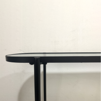 Table console en placage de chêne MDF moderne de luxe, durable et écologique, avec plateau en verre cannelé, meubles de maison, salon, entrée