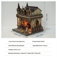 Kit DIY Book Nook Spire Magic Shop, Puzzle 3D en Bois, Kit Maison de Poupées Miniature, Insert de Bibliothèque Fait Main pour Décoration Intérieure et Cadeau