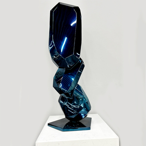 Sculpture en acier inoxydable abstraite moderne, décoration artistique extérieure sur mesure, à vendre - Product Image 3