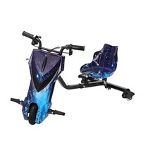 Trottinette électrique à trois roues pour enfants, avec siège, roues de 6 pouces, moteur de 350 W et lumières LED colorées
