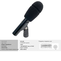 Microphone d'instrument de chœur avec fonction d'annulation du bruit, petit diaphragme, capteur capacitif, connecteur XLR en métal, microphone filaire
