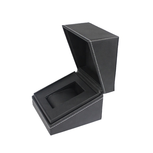 Personalized Luxury Custom Logo Black Pu Leather Washable Recycled Materials Watch Box