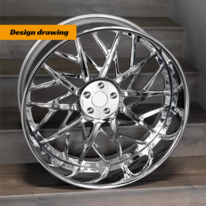 Diseños 3D para Ruedas de 2 Piezas con Borde Profundo, Llantas Cromadas con Radios Dorados, 2/3 Piezas, 22, 24, 26 Pulgadas para Corvette, Camaro, <span class=keywords><strong>Challenger</strong></span> - Product Image 2