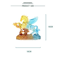 Figurine de dragon en cristal doré, ornement de maison, cadeau pour le salon et le bureau, décorations en cristal