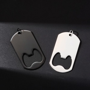 Pendentif rectangulaire vierge en acier inoxydable, breloque décapsuleur, bijou de collier style rétro pour accessoires DIY - Product Image 6