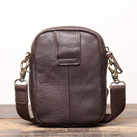 Sac à bandoulière vintage personnalisé en cuir véritable pour homme et femme, sac banane en cuir de vachette givré, pochette multifonctionnelle pour téléphone à porter en travers du corps