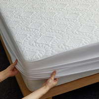 Protège-matelas matelassé 100 % polyester imperméable et respirant, doux et silencieux, pour hôtels, vente en gros