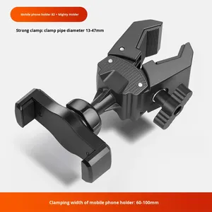 Điện thoại phát trực tiếp đứng ba vị trí kép mạnh mẽ kẹp chân máy Phụ kiện Selfie mở rộng Clip điền ánh sáng - Product Image 5