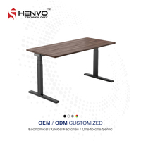 Bureau debout en acier Henvo, design contemporain, fonctionnalités ergonomiques, panneau de commande à mémoire automatique, hauteur extensible, modulaire