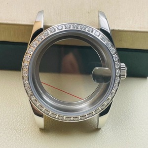 Boîtier de montre Log Series NH35 36 mm en acier inoxydable avec miroir saphir incrusté de strass pour mouvement NH36/NH35A - Product Image 1