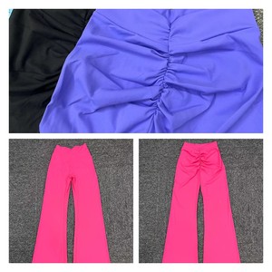 Pantalones de yoga <span class=keywords><strong>Acampanados</strong></span> para mujer, <span class=keywords><strong>leggings</strong></span> de entrenamiento con espalda en V, venta al por mayor personalizada, pantalones <span class=keywords><strong>acampanados</strong></span> para mujer - Product Image 3