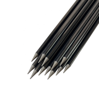 Pensil Plastik Daur Ulang HB/2B Bentuk Heksagonal Hitam Isi Grafit 2.2mm Kemasan Lepas untuk Perlengkapan Sekolah Alat Tulis Logo Kustom