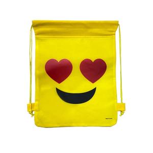 Vente chaude drôle sac à dos de rangement jaune motif drôle sourire heureux visage sacs à cordon - Product Image 2