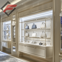 Vitrine murale flottante moderne pour bijoux, présentoir de luxe pour sacs avec éclairage LED pour boutique, gain de place