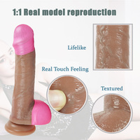Jouets sexuels en silicone liquide imperméable, pénis avec vibrateurs G-Spot, sensation réaliste et douce pour la peau, énorme gode pour femme