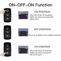 Interrupteur de marche arrière universel 7 broches DPDT étanche ON-Off-ON Rocker 12V-24V pour voiture Rv