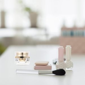 Luxury Double Wall Cosmetic Skin Care Jar with Gold Lid 50 ml Acrylic Square Cream Jars - Product Image 5