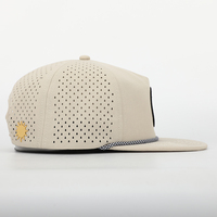 Topi Snapback 5 Panel Tali Nilon Logo Kustom BSCI OEM, Gorras Tanpa Struktur Model Flat Bill, Topi Berlubang Perforasi Laser Tahan Air