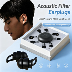 Bouchons d'oreilles souples pour dormir, <span class=keywords><strong>filtre</strong></span> <span class=keywords><strong>acoustique</strong></span>, réduction du bruit, bouchons d'oreilles réutilisables en silicone pour dormir, ronflement, voyage, travail, études - Product Image 2