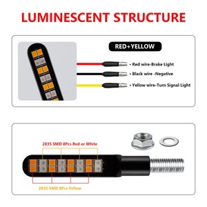 Luces <span class=keywords><strong>Intermitentes</strong></span> <span class=keywords><strong>LED</strong></span> para Motocicleta, Aleación de Aluminio, Súper Brillantes, Delanteras y Traseras, para Harley, Honda, Suzuki, <span class=keywords><strong>Yamaha</strong></span> - Product Image 3