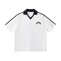 Polo de football rétro en jersey respirant à col rabattu et imprimé, coupe ample, pour homme