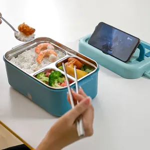 कस्टम लोगो आत्म हीटिंग बैटरी संचालित बॉक्स डेरा डाले हुए 1 में 3 रिचार्जेबल बैटरी गरम खाने का डिब्बा