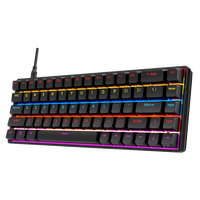 Özel Yeni Çift Modlu 68 Tuşlu Mini LED RGB Arkadan Aydınlatmalı Mekanik Mouse Gateron Cherry Kailh ERGONOMİK QWERTY Tasarımlı Laptop Tablet