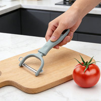 Groothandel handmatige roestvrijstalen & PP plastic multifunctionele fruit- en groenteschiller/snijder met aangepast logo