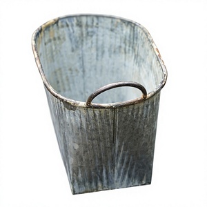 Hot Selling Rustic Metal Bathtub <b>Rectangle</b> Outdoor Decorative Container Galvanized Finish Outdoor decorative Antique <b>Planters</b> - Product Image 3