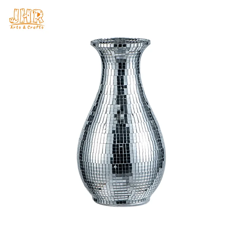 Fiberglass Pot Planter Centerpiece Table Vase Homewares Mirror Mosaic handmade small vase