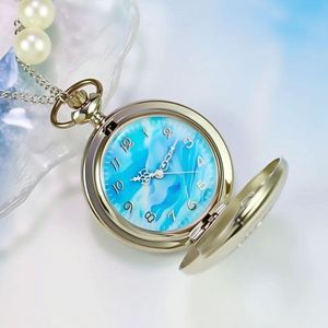 Collar con Colgante de Plata Creativo con Diseño de Cielo Estrellado Calado, Estilo Vintage, para Comercio Transfronterizo, con Reloj de Cuarzo Abatible y Números Romanos - Product Image 2