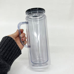 Entrepôt américain, pré-percé, 12 oz, 16 oz, enveloppes UV DTF, <span class=keywords><strong>globe</strong></span> à neige en acrylique transparent, tasses à café, tasses à bière de voyage avec poignée et bouchon en silicone - Product Image 4