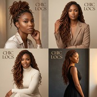 Extension per Capelli Sintetici di Alta Qualità, Dreadlock Sottili Naturali, Trecce all'Uncinetto Chic Locs per Donne di Colore, Vendita all'Ingrosso Professionale