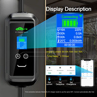 Chargeur EV portable 3,6 kW 16A 1P Type 2 ICE 62192-2 pour la recharge des véhicules électriques européens IP66 Contrôle par application Tuya avec prise d'alimentation SCHUKO