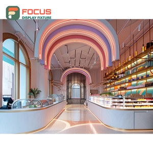 เคาน์เตอร์บริการคาเฟ่ระดับพรีเมียม  ผิวลามิเนตไม้  พื้นที่จัดแสดงขวดไซรัป เคาน์เตอร์บริการร้านค้าคั่วกาแฟ - Product Image 6