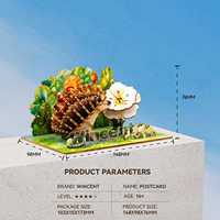 Kit Diorama Landak Kayu dengan Latar Belakang Daun Cetak, Buah Berry, dan Bunga, Kerajinan Rakitan DIY untuk Anak-Anak dan Remaja