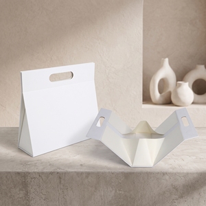 Custom Logo <b>Magnetic</b> Triangular Style Collapsible <b>Gift</b> <b>Box</b> with Handle Reusable Folding <b>Gift</b> Packaging <b>Box</b> - Product Image 1
