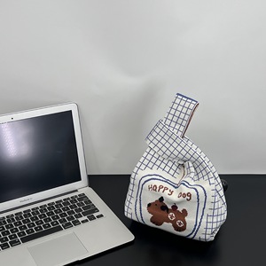 Bolso de mano de lana tejido a mano informal y versátil para mujer 2026ins, bolso tipo cubo de poliéster, bolso de compras de regalo explosivo - Product Image 4